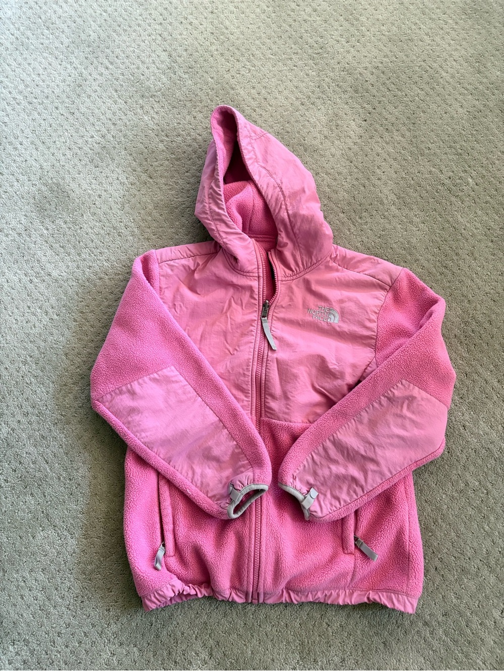The North Face Girls Pink Hooded Fleece Jacket